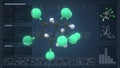 Molecule of chlordane with infographics on the computer monitor, 3d rendering Royalty Free Stock Photo