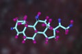 Molecule of cortisol hormone