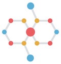 Molecule Cube Shape, Cube molecule Color Isolated Vector Icon that can be easily modified or edit Royalty Free Stock Photo