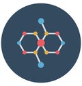 Molecule Cube Shape, Cube molecule Color Isolated Vector Icon that can be easily modified or edit
