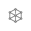 Molecule cube structure outline icon