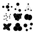 Molecule different shape. Silhouette image