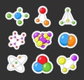 Molecule different shape. Sticker Bookmark