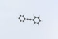 Molecule of diphenylacetylene, isolated molecular model. 3D rendering