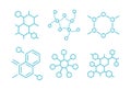 Molecule of the formula. Hormone structure. The substance. Set of scientific icons. Open paths. Editable stroke