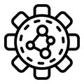 Molecule in gear icon, outline style Royalty Free Stock Photo