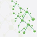 Molecule green silver background Royalty Free Stock Photo