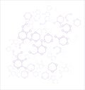 Molecule hexagon line art medical science