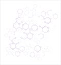 Molecule hexagon line art medical science graphics background