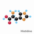 Molecular omposition and structure of Histidine, His, best for books and education
