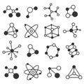 Molecule icon set Royalty Free Stock Photo