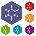 Molecule icon, simple black style Royalty Free Stock Photo