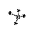 Molecule icon. Simple glyph, flat vector of biology icons for ui and ux, website or mobile application Royalty Free Stock Photo