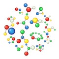 Molecule icons set, cartoon style Royalty Free Stock Photo