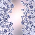 Molecule illustration over blue background, Life and biology, medicine scientific, molecular research
