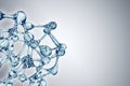 Molecule illustration over blue background, Life and biology, medicine scientific, molecular research dna. Royalty Free Stock Photo