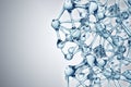 Molecule illustration over blue background, Life and biology, medicine scientific, molecular research dna.