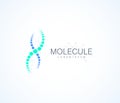 Molecule logo template, DNA helix icon. Vector illustration. Royalty Free Stock Photo