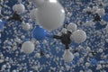 Methylamine molecule, scientific molecular model, 3d rendering