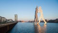 Molecule Man/Men and River Spree, Berlin Royalty Free Stock Photo