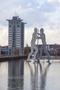 Molecule Man sculpture on Spree River in Berlin, Germany