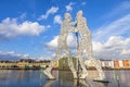 Molecule Man sculpture on Spree River in Berlin, Germany