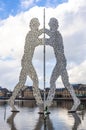 Molecule Man sculpture on Spree River in Berlin, Germany