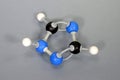 Molecule model of the antifungal 1 2 4 Triazole. Black is Carbon, blue is Nitrogen, and white is hydrogen