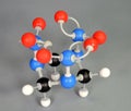 Molecule model of C4 explosive. Cyclonite White is Hydrogen, black is Carbon, red is Oxygen, White is Hydrogen, black is