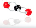 Molecule model of carbon-dioxide Royalty Free Stock Photo