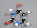 Molecule model of the DNA element Uracil. Royalty Free Stock Photo