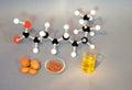 Oleic acid molecule model