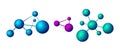 Molecule and molecular structure. Isolated atoms vector illustration.
