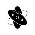 Black solid icon for Molecule, atom and medical