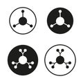 Molecule network icons. Black and white. Science and technology. Vector illustration. Royalty Free Stock Photo