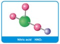 Molecule of Nitric acid Royalty Free Stock Photo
