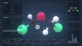 Overview of the molecule of bis(chloromethyl) ether on the computer screen. 3d rendering Royalty Free Stock Photo
