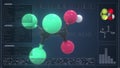 Overview of the molecule of trifluoroacetic acid on the computer screen. 3d rendering Royalty Free Stock Photo