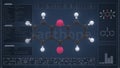 Xanthone molecule with description on the computer screen, 3d rendering Royalty Free Stock Photo