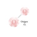 Molecule of Oxigen. Chemical Element of the Periodic Table Royalty Free Stock Photo