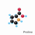 Molecular omposition and structure of Proline, Pro, best for books and education