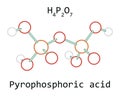 Molecule Pyrophosphoric acid H4P2O7 Royalty Free Stock Photo