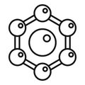Molecule research icon outline vector. Genetic study line Royalty Free Stock Photo