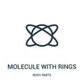 molecule with rings icon vector from body parts collection. Thin line molecule with rings outline icon vector illustration Royalty Free Stock Photo