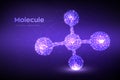 Molecule Structure. Low poly abstract Molecule. Dna, atom, neurons. Molecules and chemical formulas. Scientific background for