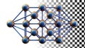 Molecule structure, scientific network diagram png transparent image Generative AI Royalty Free Stock Photo