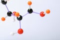 Molecule of sugar on white background, closeup. Chemical model