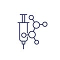 molecule and syringe line icon Royalty Free Stock Photo