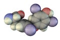 Molecule of thyroxine, a thyroid hormone