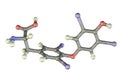 Molecule of thyroxine, a thyroid hormone